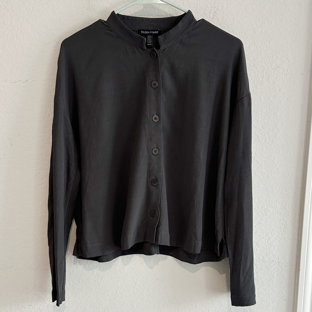 Eileen Fisher Button Down Gray XS